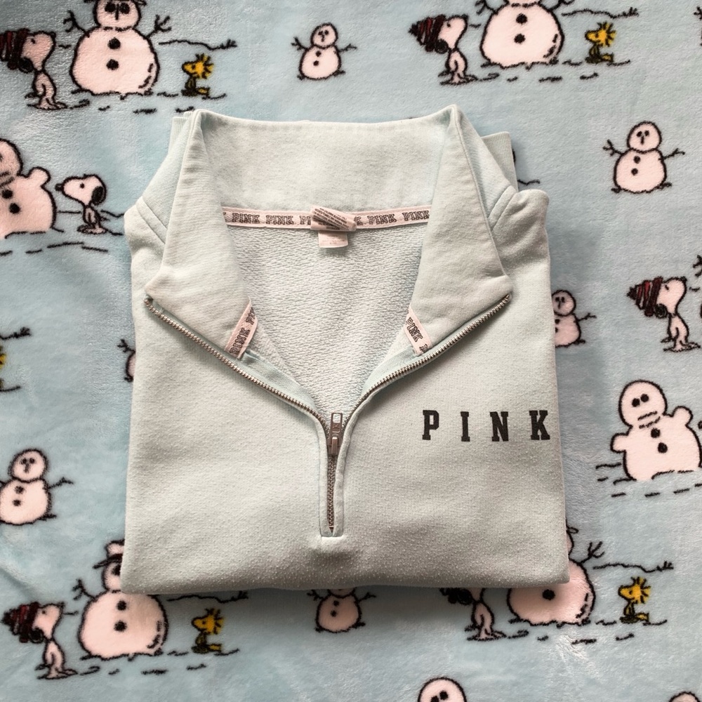 PINK VS Quarter Zip Blue Jacket